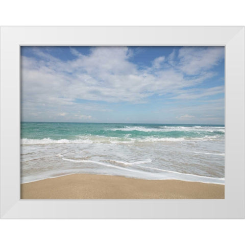 Beautiful tropical beach White Modern Wood Framed Art Print by Frank, Assaf
