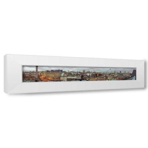 Panoramic view of London city White Modern Wood Framed Art Print by Frank, Assaf