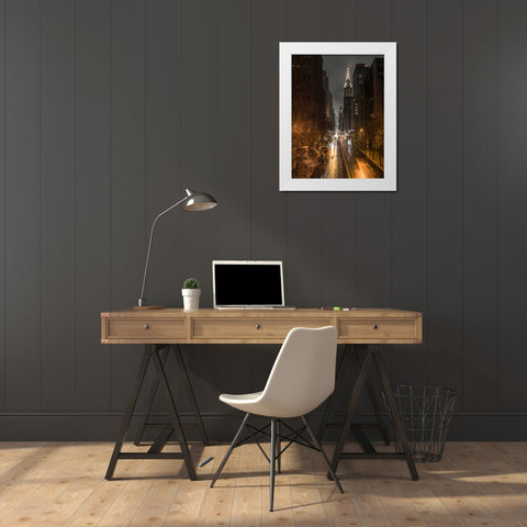 Chrysler Building in New York city White Modern Wood Framed Art Print by Frank, Assaf