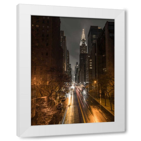 Chrysler Building in New York city White Modern Wood Framed Art Print by Frank, Assaf