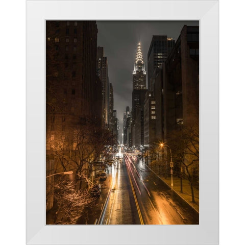 Chrysler Building in New York city White Modern Wood Framed Art Print by Frank, Assaf