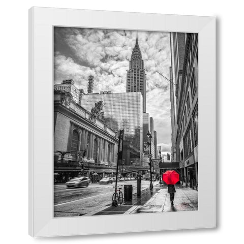 New York city scape with Chrysler Building,FTBR 1854 White Modern Wood Framed Art Print by Frank, Assaf