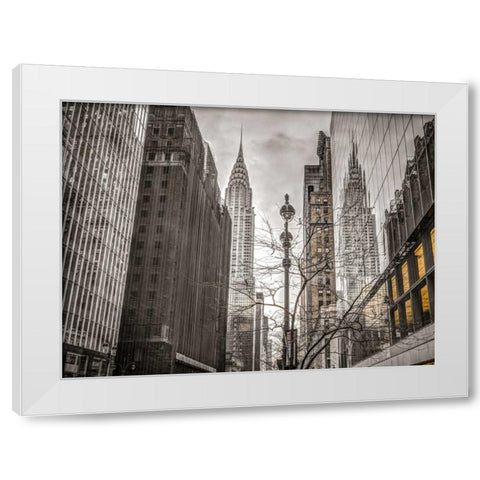 New York city scape with Chrysler Building White Modern Wood Framed Art Print by Frank, Assaf