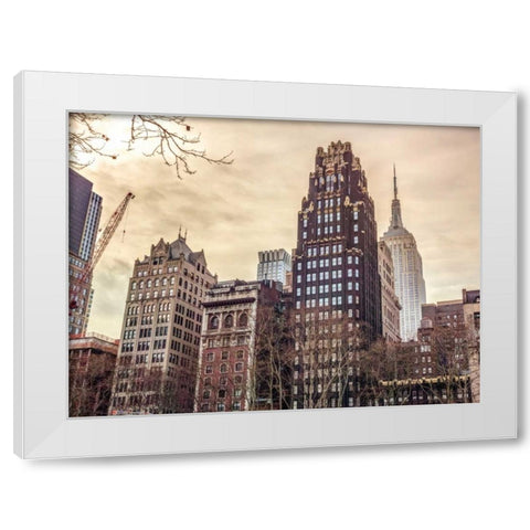 New York cityscape White Modern Wood Framed Art Print by Frank, Assaf