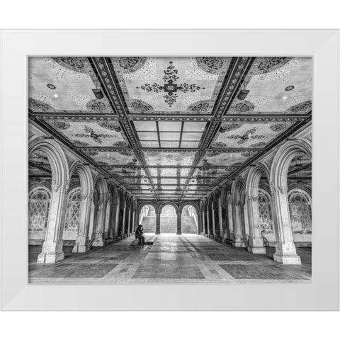 Bethesda Terrace in Central park, New York White Modern Wood Framed Art Print by Frank, Assaf