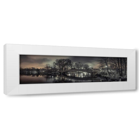 Central park with Manhattan skyline, New York White Modern Wood Framed Art Print by Frank, Assaf