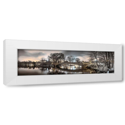 Central park with Manhattan skyline, New York White Modern Wood Framed Art Print by Frank, Assaf