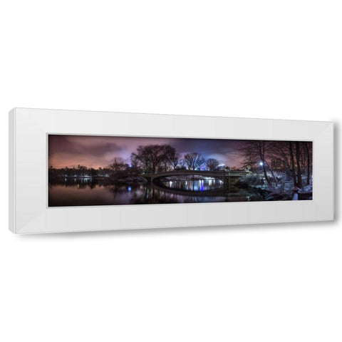 Central park with Manhattan skyline, New York White Modern Wood Framed Art Print by Frank, Assaf