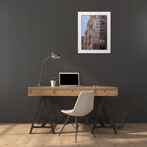 Lower Manhattan cityscape, New York White Modern Wood Framed Art Print by Frank, Assaf