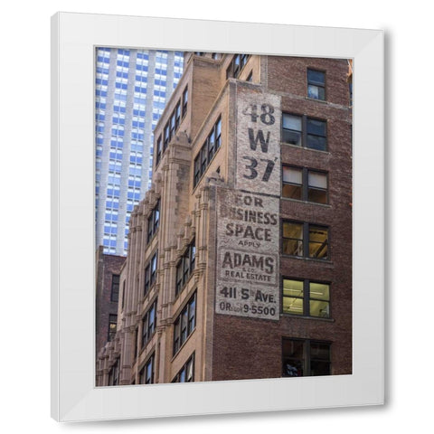Lower Manhattan cityscape, New York White Modern Wood Framed Art Print by Frank, Assaf