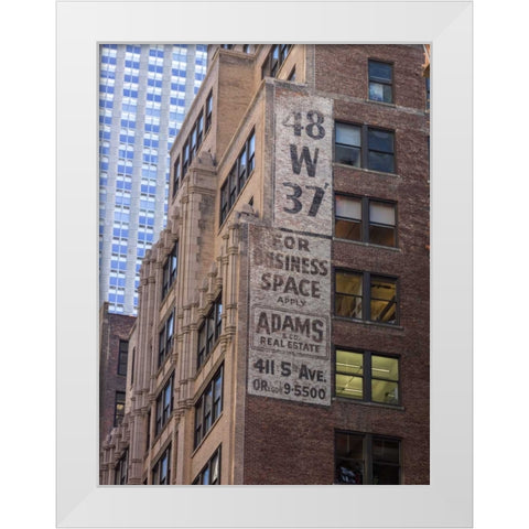 Lower Manhattan cityscape, New York White Modern Wood Framed Art Print by Frank, Assaf