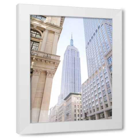 Lower Manhattan cityscape, New York White Modern Wood Framed Art Print by Frank, Assaf