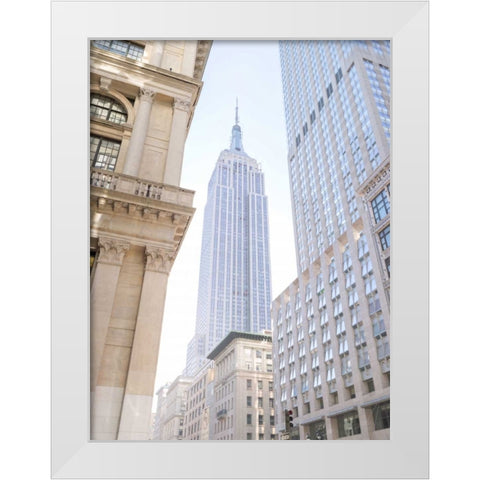 Lower Manhattan cityscape, New York White Modern Wood Framed Art Print by Frank, Assaf