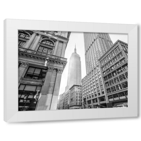 Empire state building, New York White Modern Wood Framed Art Print by Frank, Assaf