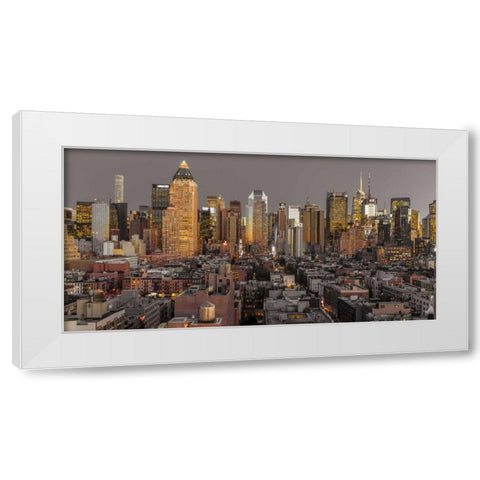 Lower Manhattan cityscape, New York White Modern Wood Framed Art Print by Frank, Assaf