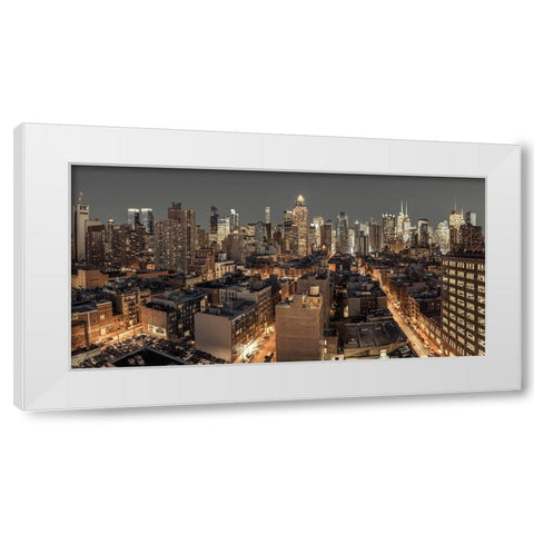 Lower Manhattan-New York White Modern Wood Framed Art Print by Frank, Assaf