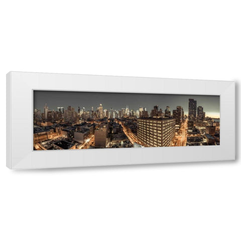 Lower Manhattan cityscape, New York White Modern Wood Framed Art Print by Frank, Assaf