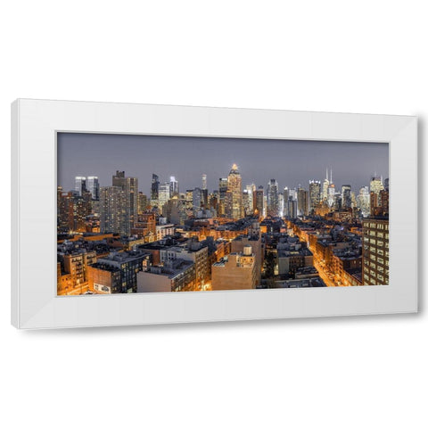 Lower Manhattan-New York White Modern Wood Framed Art Print by Frank, Assaf