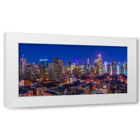Lower Manhattan cityscape, New York White Modern Wood Framed Art Print by Frank, Assaf
