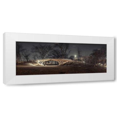 Central park in evening, New York White Modern Wood Framed Art Print by Frank, Assaf