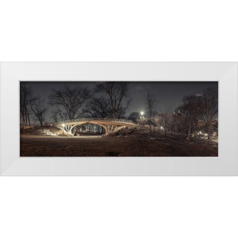 Central park in evening, New York White Modern Wood Framed Art Print by Frank, Assaf