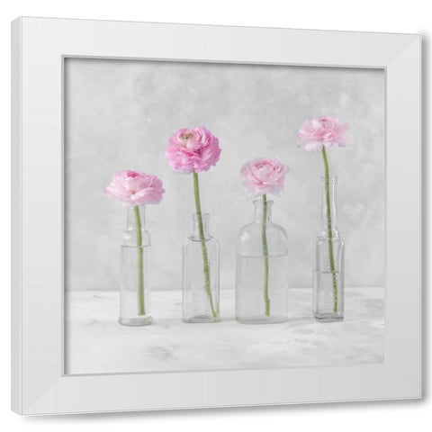 Tulips in glass bottles White Modern Wood Framed Art Print by Frank, Assaf