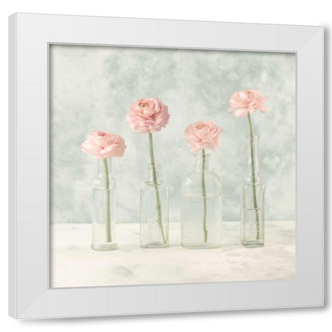 Tulips in glass bottles White Modern Wood Framed Art Print by Frank, Assaf