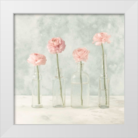 Tulips in glass bottles White Modern Wood Framed Art Print by Frank, Assaf