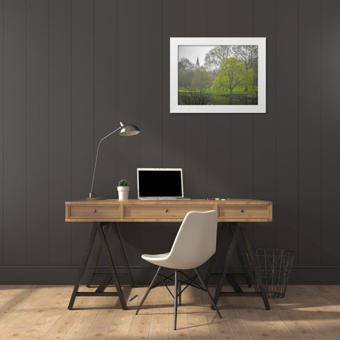 St James Park, London White Modern Wood Framed Art Print by Frank, Assaf
