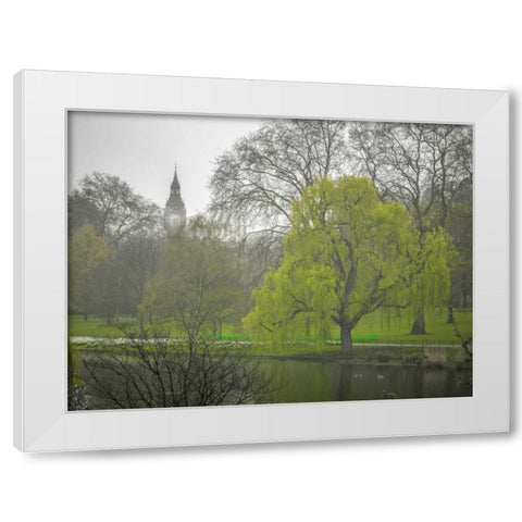 St James Park, London White Modern Wood Framed Art Print by Frank, Assaf
