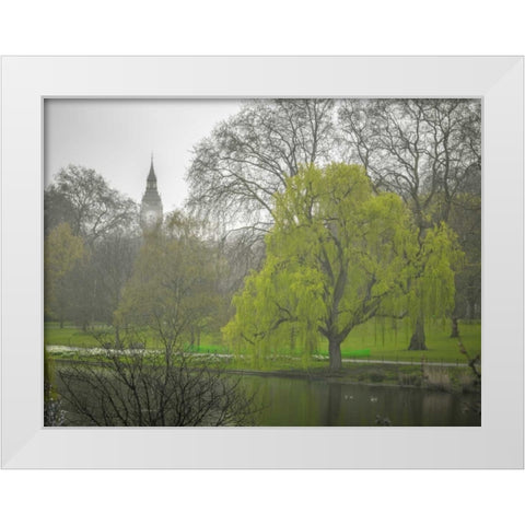 St James Park, London White Modern Wood Framed Art Print by Frank, Assaf