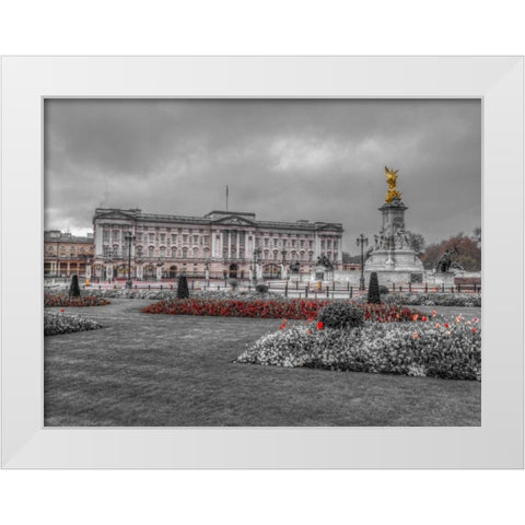 Buckingham Palace and St James Park, London White Modern Wood Framed Art Print by Frank, Assaf