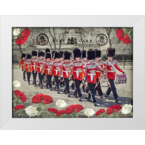 Changing the Guard, Buckingham Palace, London White Modern Wood Framed Art Print by Frank, Assaf