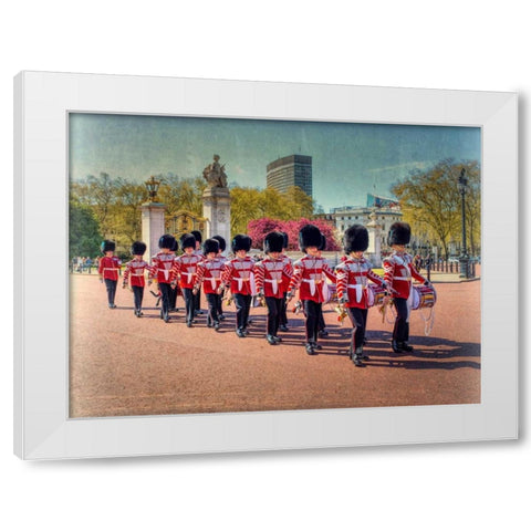 Changing the Guard, Buckingham Palace, London White Modern Wood Framed Art Print by Frank, Assaf