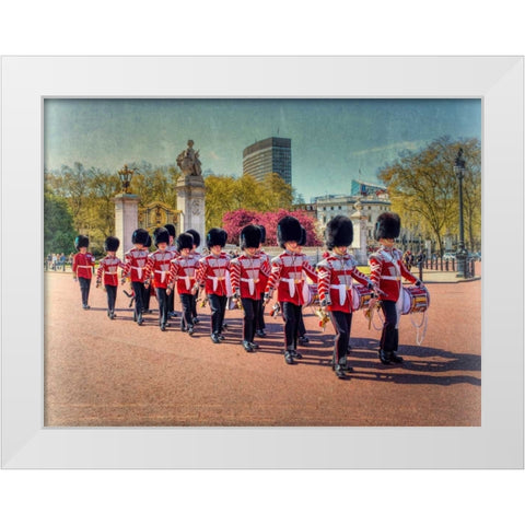 Changing the Guard, Buckingham Palace, London White Modern Wood Framed Art Print by Frank, Assaf