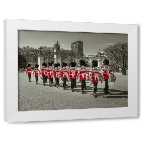 Changing the Guard, Buckingham Palace, London White Modern Wood Framed Art Print by Frank, Assaf