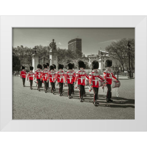 Changing the Guard, Buckingham Palace, London White Modern Wood Framed Art Print by Frank, Assaf