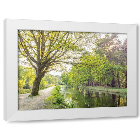 Canal on a spring day White Modern Wood Framed Art Print by Frank, Assaf