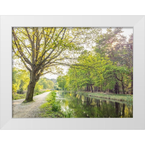 Canal on a spring day White Modern Wood Framed Art Print by Frank, Assaf