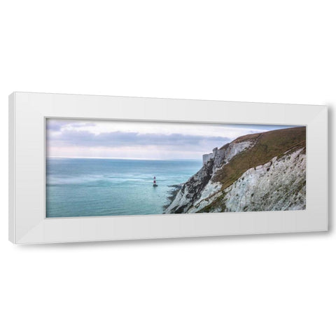 Beachy Head and Lighthouse, Eastbourne, England, UK White Modern Wood Framed Art Print by Frank, Assaf