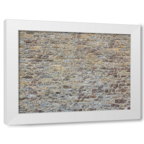 Old rustic stone wall White Modern Wood Framed Art Print by Frank, Assaf