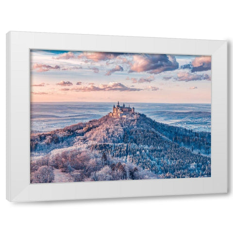 Hohenzollern Castle-Germany White Modern Wood Framed Art Print by Frank, Assaf