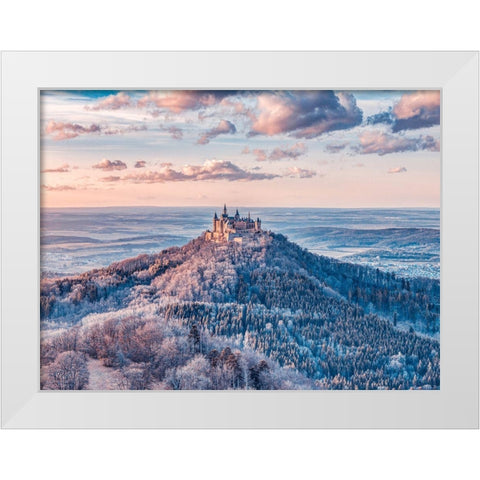 Hohenzollern Castle-Germany White Modern Wood Framed Art Print by Frank, Assaf