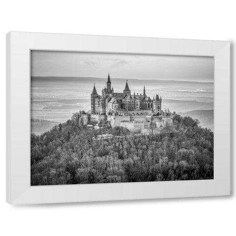 Hohenzollern Castle-Germany White Modern Wood Framed Art Print by Frank, Assaf