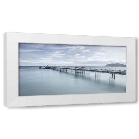 Llandudno Pier-North Wales White Modern Wood Framed Art Print by Frank, Assaf