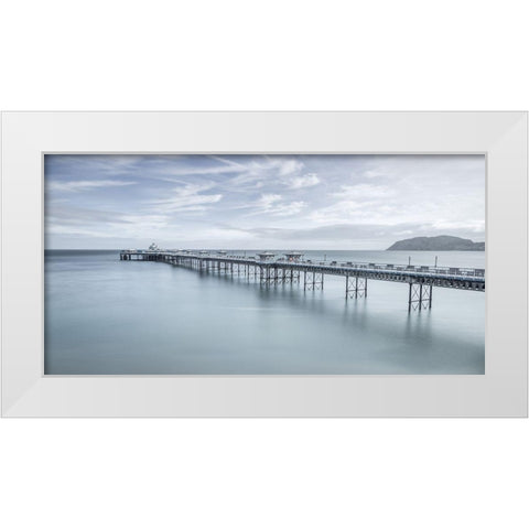 Llandudno Pier-North Wales White Modern Wood Framed Art Print by Frank, Assaf