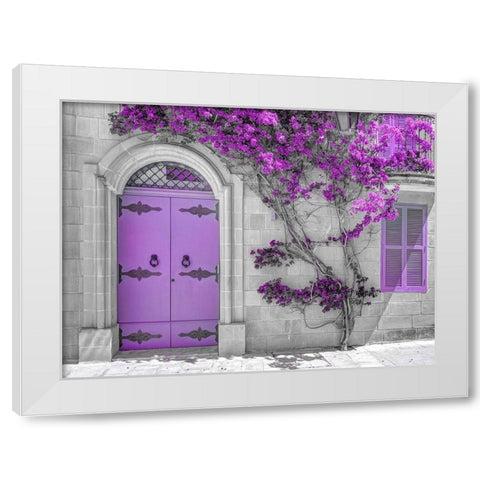 Maltese house in Mdina-Malta White Modern Wood Framed Art Print by Frank, Assaf