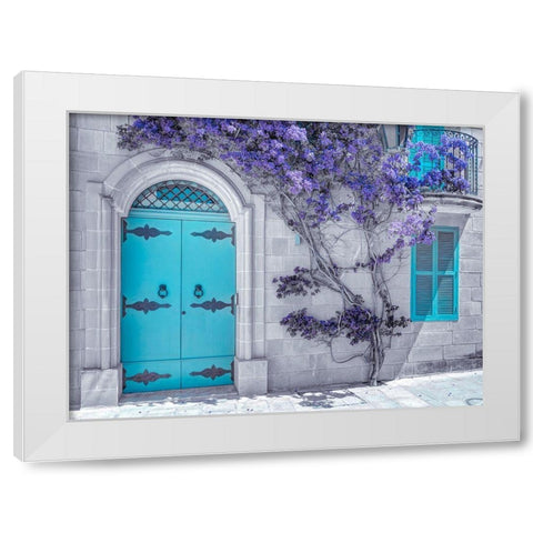 Maltese house in Mdina-Malta White Modern Wood Framed Art Print by Frank, Assaf