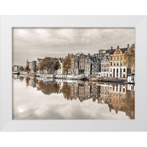 Amsterdam-reflections White Modern Wood Framed Art Print by Frank, Assaf