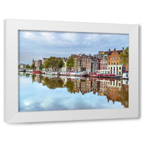 Amsterdam-reflections White Modern Wood Framed Art Print by Frank, Assaf